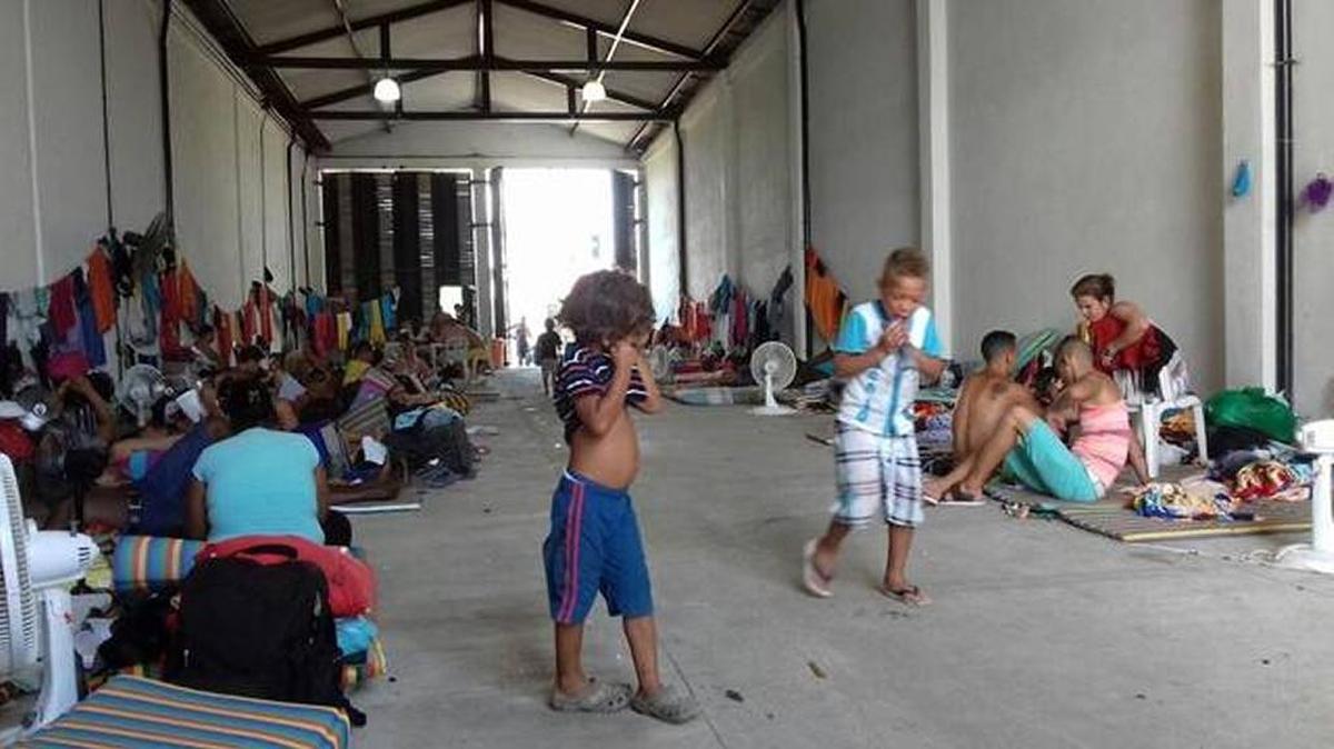 Cuban migrants at a shelter in Turbo, Colombia.