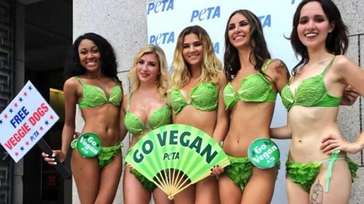 PETA “lettuce ladies” have made frequent appearances at events by the animal rights group to advocate a vegan diet.