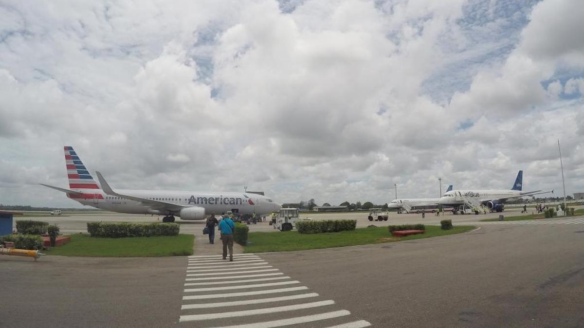 In this file photo, American Airlines and JetBlue Airways charter flights wait to depart from Havana’s José Martí International Airport.