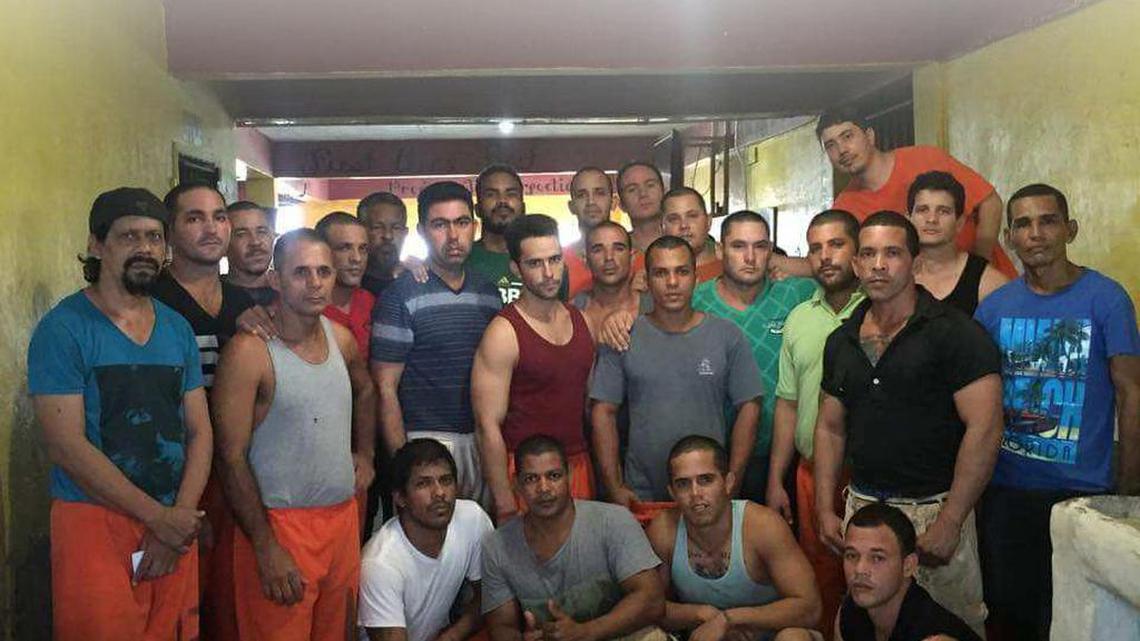 Some of the Cubans in jail in Belize for entering the country illegally.
