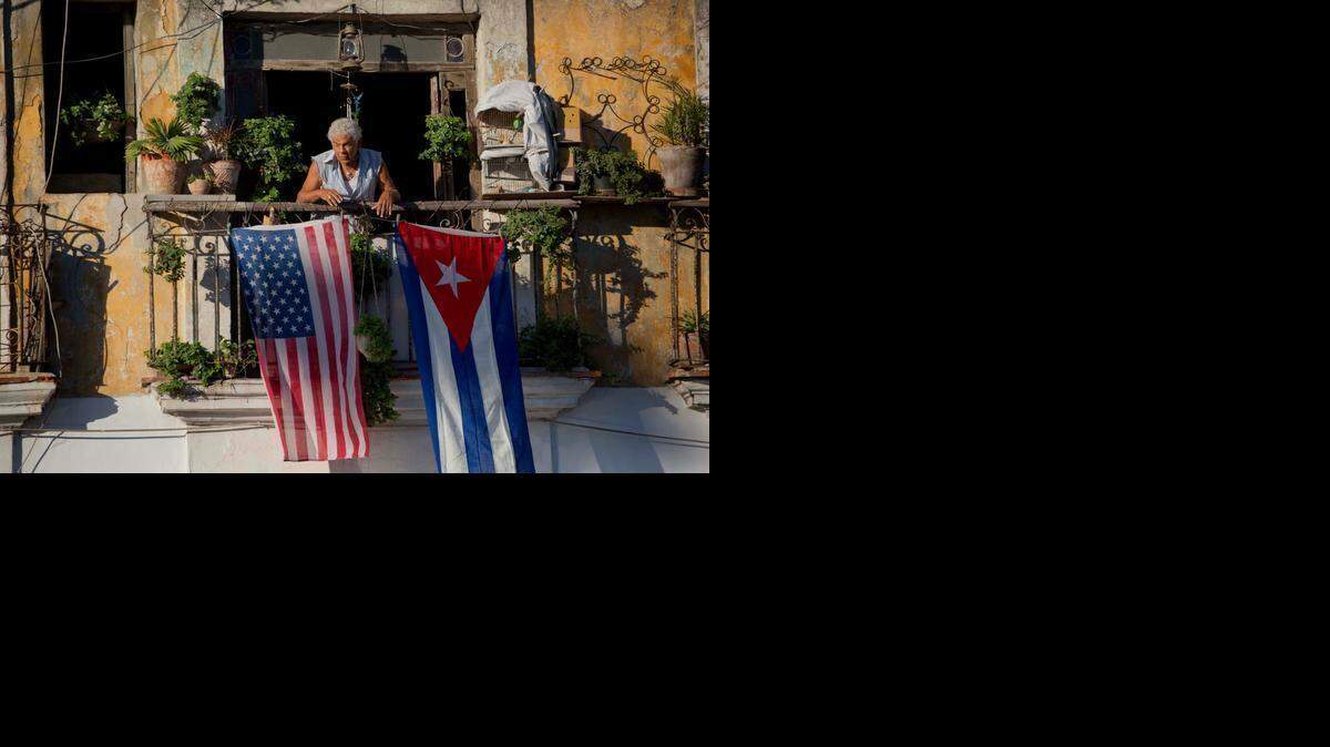 
Javier Yanez hung a U.S. and Cuban flag on his Old Havana balcony on Dec. 19, 2014 — two days after Cuba and the United announced they planned to renew diplomatic ties.
