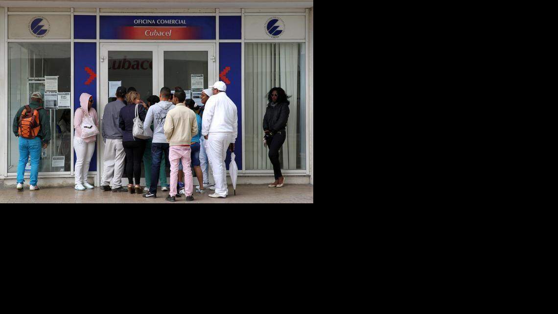 
A line forms outside the ETECSA, the Cuban state telecommunications company on February 20, 2015 -- the day after IDT finished negotiating an agreement that allows direction interconnection of long distance service between the two countries.
