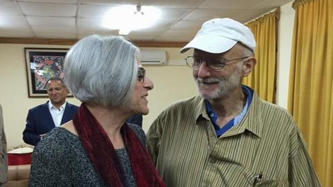 
This photo from the Twitter account of Sen. Jeff Flake, R-Ariz. shows Alan Gross with his wife Judy before leaving Cuba, Wednesday, Dec. 17, 2014. The US and Cuba have agreed to re-establish diplomatic relations and open economic and travel ties, marking a historic shift in U.S. policy toward the communist island after a half-century of enmity.


