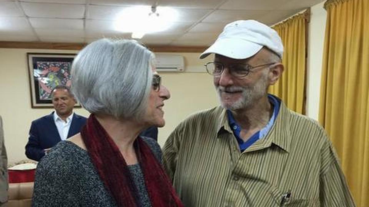 
This photo from the Twitter account of Sen. Jeff Flake, R-Ariz. shows Alan Gross with his wife Judy before leaving Cuba, Wednesday, Dec. 17, 2014. The US and Cuba have agreed to re-establish diplomatic relations and open economic and travel ties, marking a historic shift in U.S. policy toward the communist island after a half-century of enmity.


