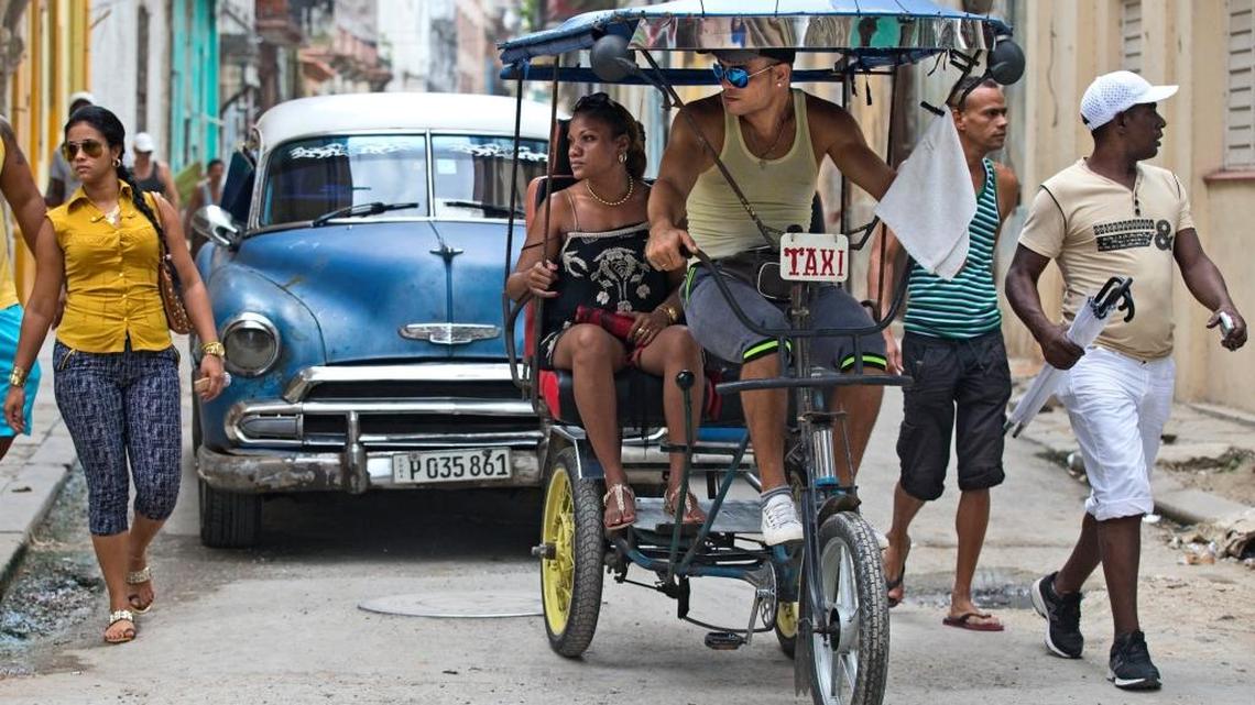 A ‘bicitaxi’ in the streets of Havana, on Sept. 24, 2015. The pedicab is used by locals and tourists in Havana.