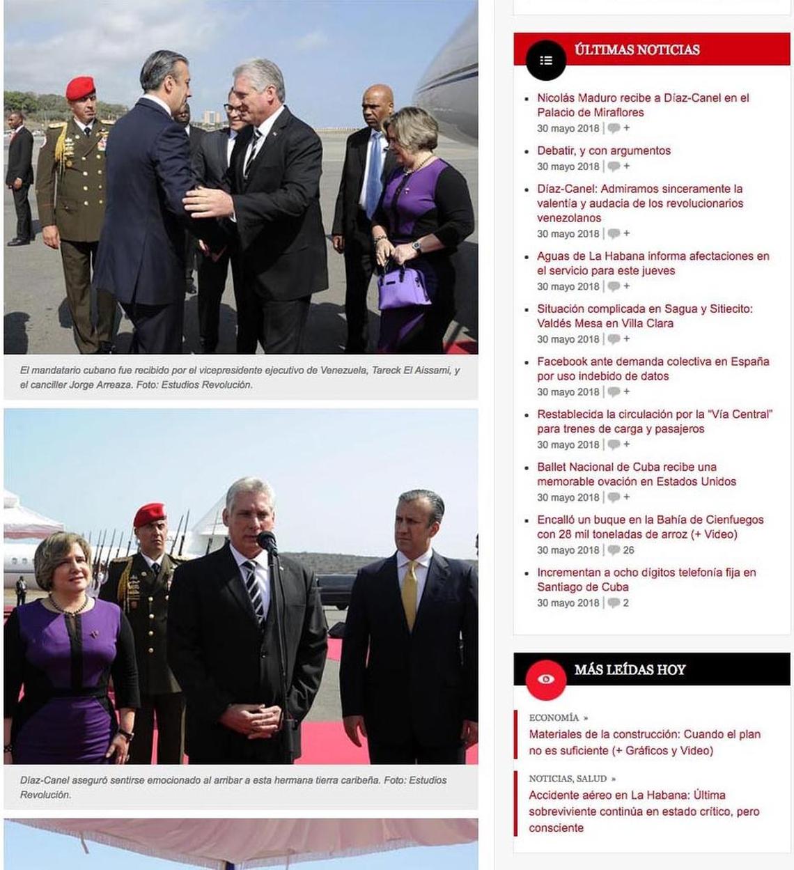 These pictures that appeared in Cubadebate on Wednesday did not identify Lis Cuesta, the wife of Cuban leader Miguel Díaz-Canel, by name. By Thursday, Cubadebate had added her name in a single photo caption.