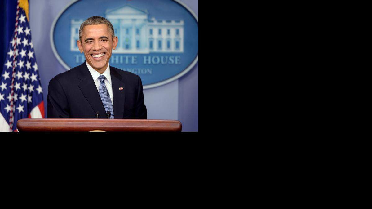 
President Obama at a news conference in the Brady Press Briefing Room on Friday, Dec. 19, 2014, in Washington, D.C. 
