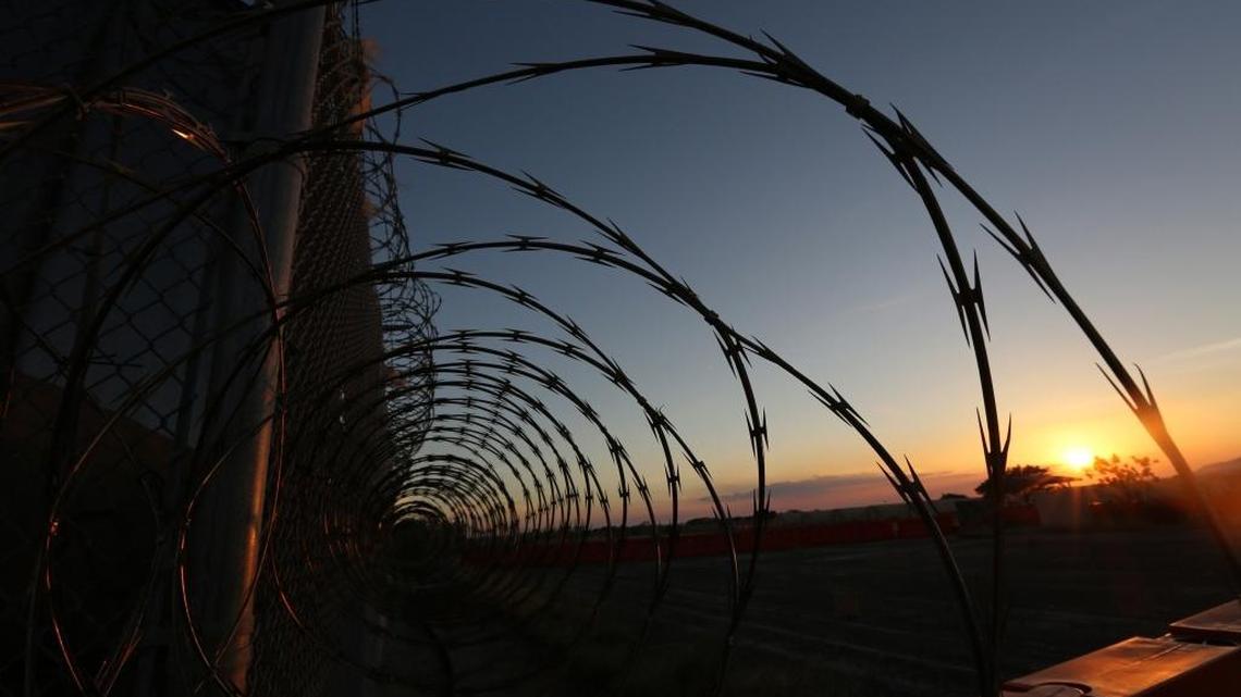 The sun sets on Guantánamo’s Detention Center, Feb. 10, 2017. The military approved release of this photo.