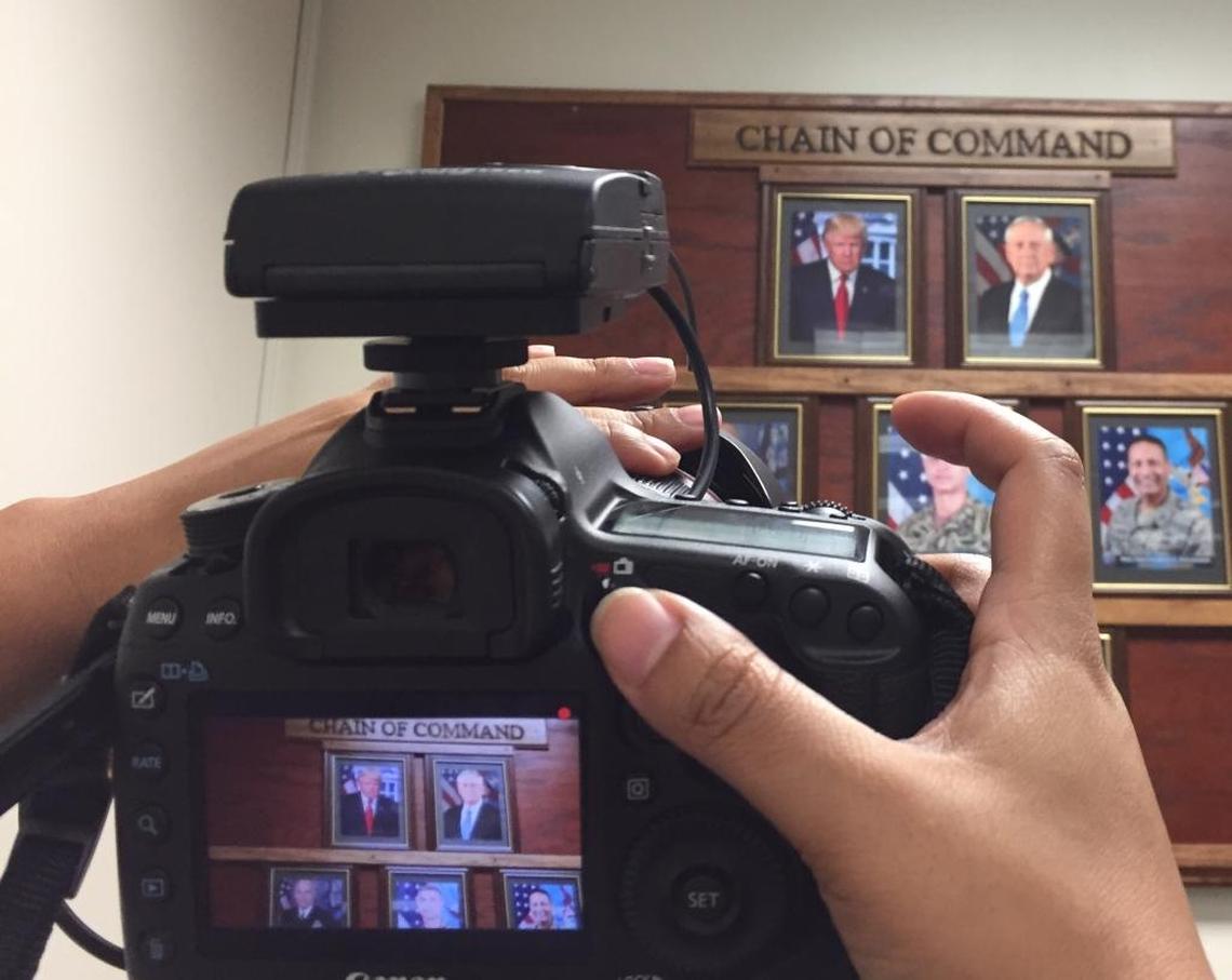 The Chain of Command board at the Guantánamo Detention Center Zone conference room on Jan. 28, 2017 in this image approved for release by the U.S. military.