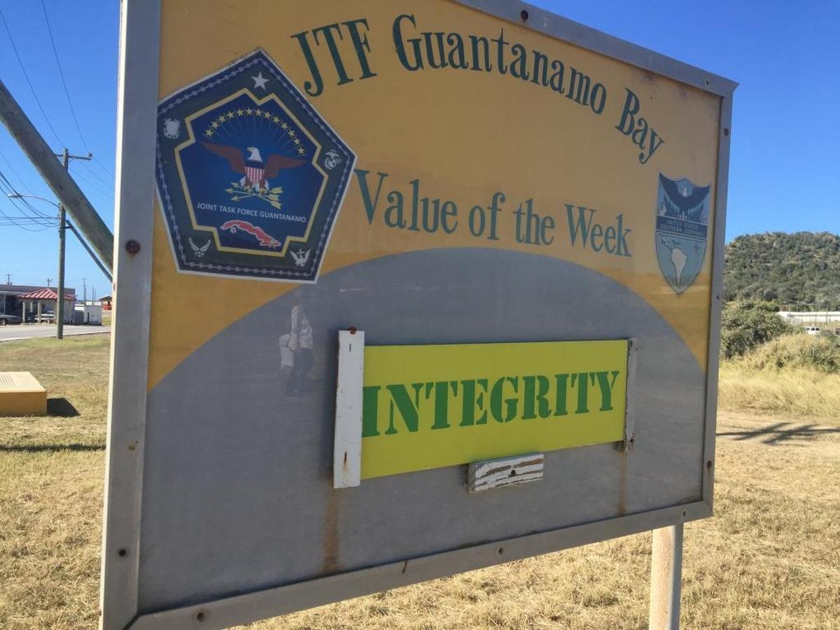 The Army value of the week on display in Guantánamo’s Detention Zone on Saturday, Feb. 3, 2008, in a photo approved for release by the U.S. military