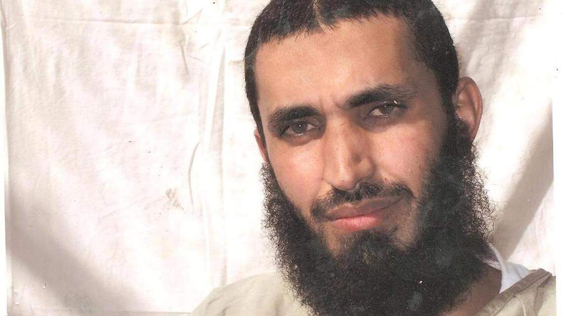Abdel Malik Wahab al Rahabi is shown here posing for an International Red Cross photographer at Guantánamo in a photo obtained from the Yemeni Human Rights group Hood.