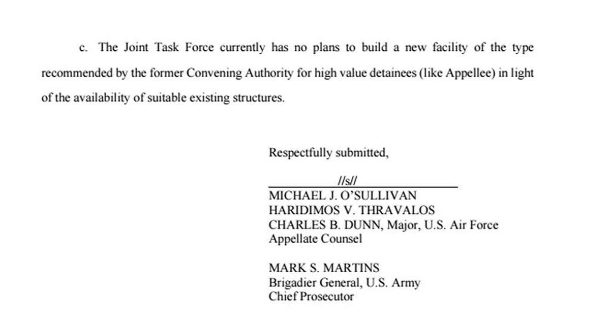 From the prosecution filing at the U.S. Court of Military Commissions Review.