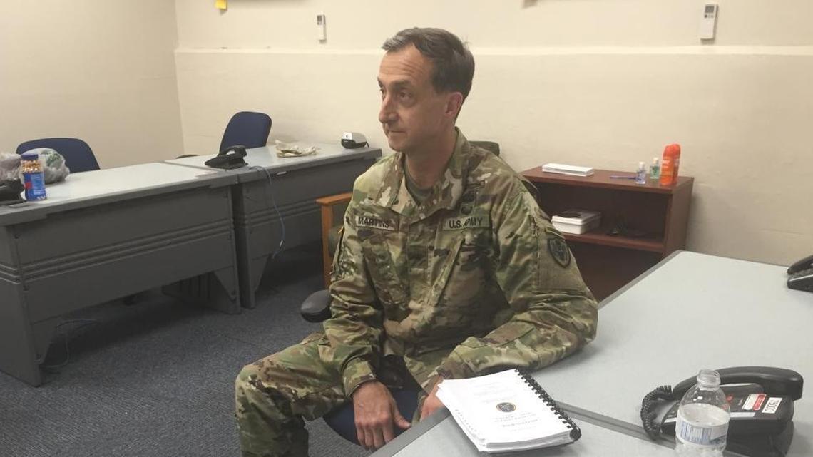 Army Brig. Gen. Mark Martins, chief war crimes prosecutor, briefs reporters on July 17, 2016.