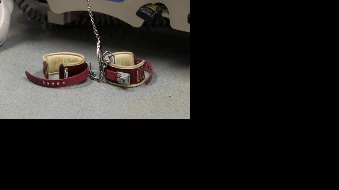 
Restraints in the medical facility at the U.S. Navy base at Guantånamo Bay, Cuba, on Tuesday, Nov. 4, 2014 in this photo approved for release by the U.S. military.
