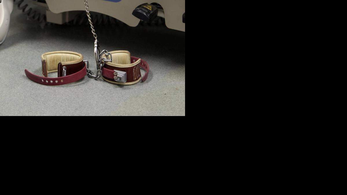 
Restraints in the medical facility at the U.S. Navy base at Guantånamo Bay, Cuba, on Tuesday, Nov. 4, 2014 in this photo approved for release by the U.S. military.
