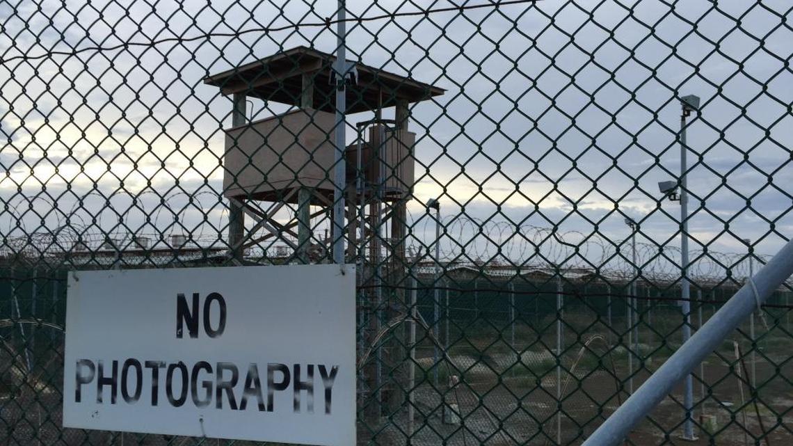 U.S. military inside the Detention Center Zone permitted reporters to photograph a ‘No Photography’ sign on May 24, 2016 at a mostly deserted portion of Camp Delta in this photo that was approved for release by the U.S. military at the U.S. Navy base at Guantánamo Bay, Cuba.