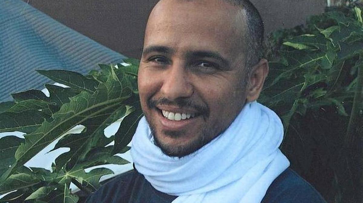 Mohamedou Ould Slahi poses for the International Red Cross at Guantánamo
