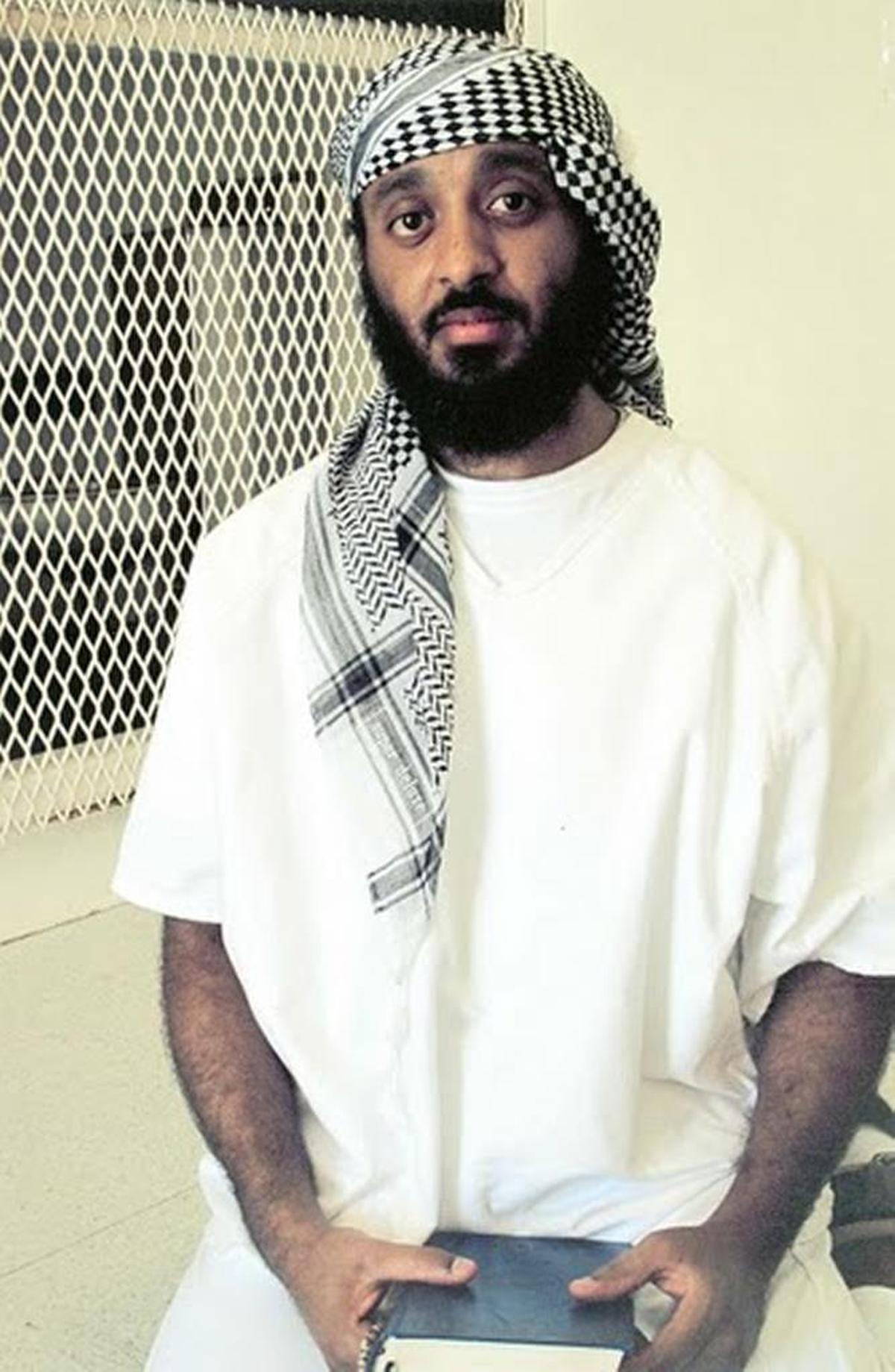 Ramzi bin al Shibh poses for the International Red Cross at Guantánamo in an undated photo.