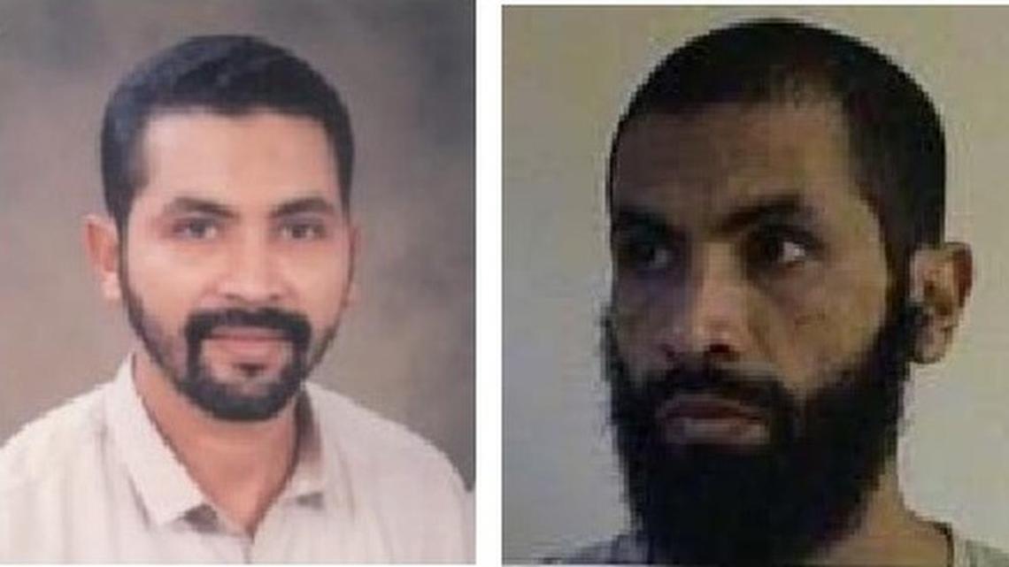 At left, Ahmed Ould Abd al Aziz in a fuzzy photo provided by his attorneys dating back to around 2000, before he was taken into captivity. At right, Aziz in a 2008 Guantánamo prison photo from his leaked profile provided to McClatchy Newspapers by the anti-secrecy WikiLeaks organization.