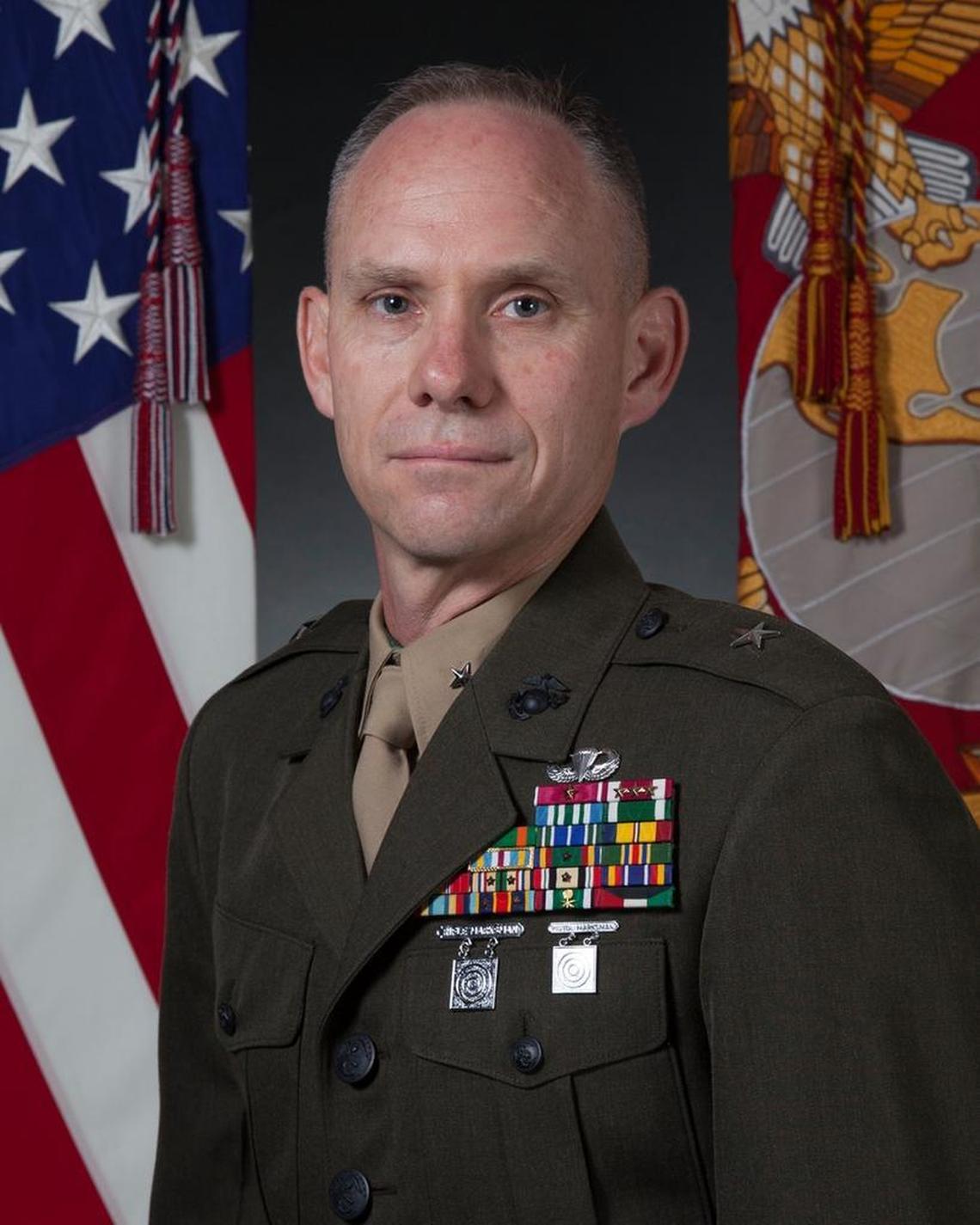 Marine Brig. Gen. John Baker is the chief defense counsel for military commissions. Unlike the chief prosecutor, he cannot assign himself to individual cases. Instead, he supervises the defense teams and