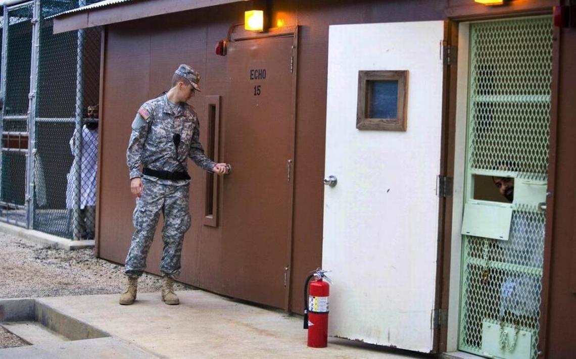 An unidentified military officer said guards moved a Yemeni bound for his parole board hearing to this Camp Echo detention facility, shown Nov. 19, 2008, rather than a hearing room at the U.S. Navy Base in Guantánamo Bay, Cuba.