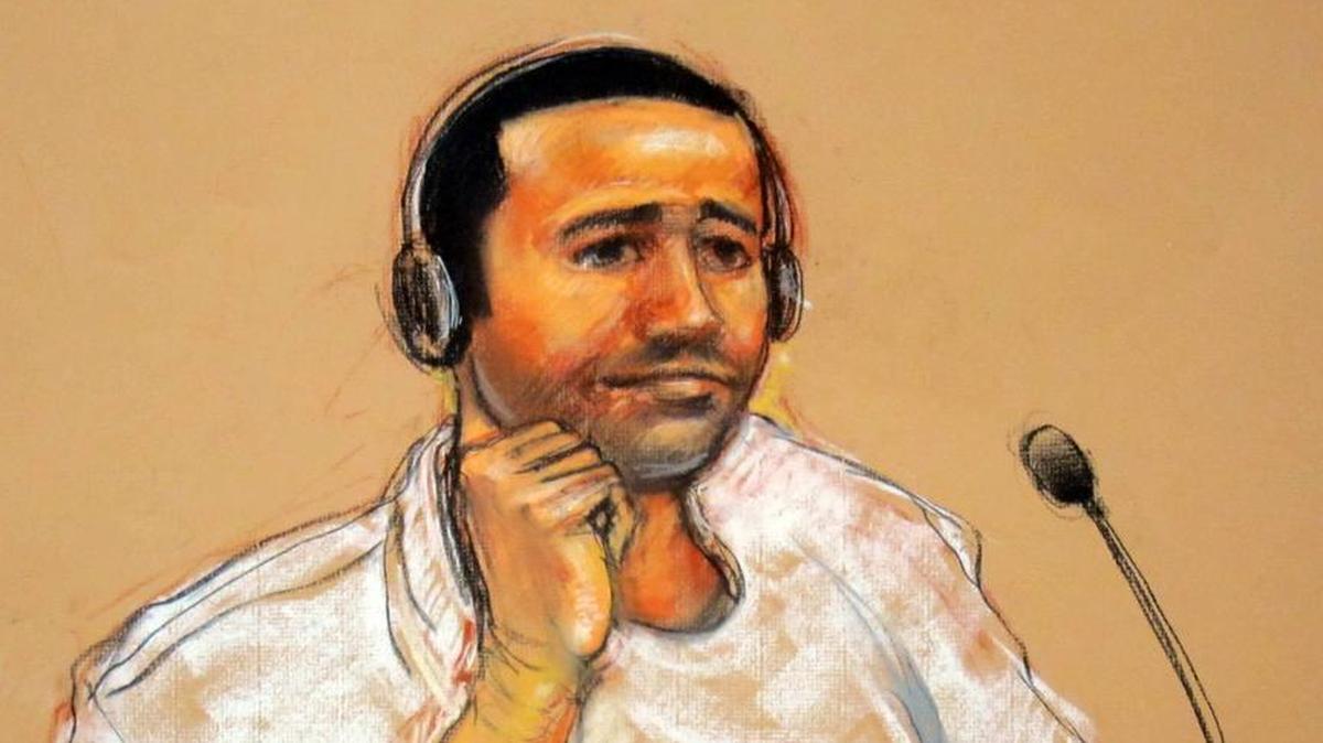 Saudi Abd al Rahim al Nashiri during his military commissions arraignment at the Guantánamo detention center on Nov. 9, 2011.