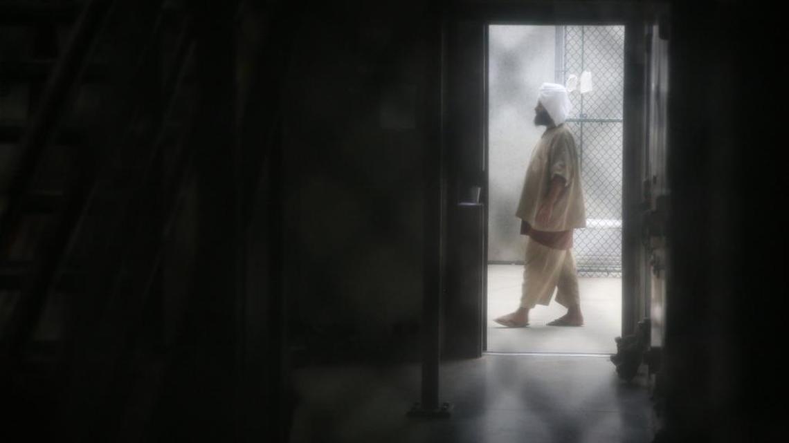 A cooperative captive inside a communal cellblock at Camp 6, at the U.S. Navy base at Guantånamo Bay, Cuba, on Tuesday, Feb. 9, 2016 in this photo approved for release by the U.S. military.