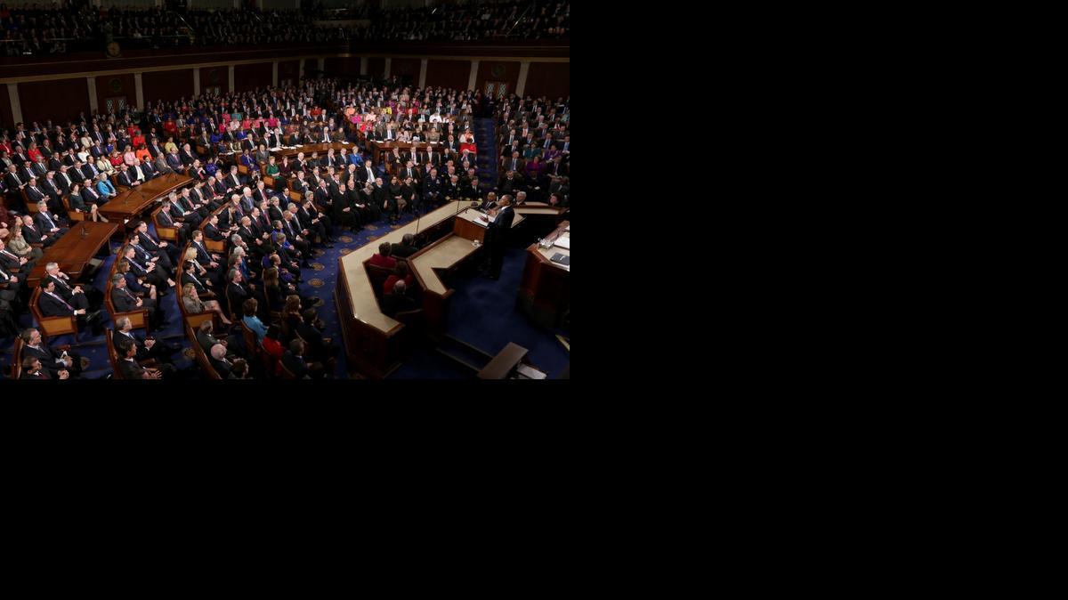 
President Barack Obama delivers his State of the Union speech before members of Congress in the House chamber of the U.S. Capitol Jan. 20, 2015 in Washington, D.C.

