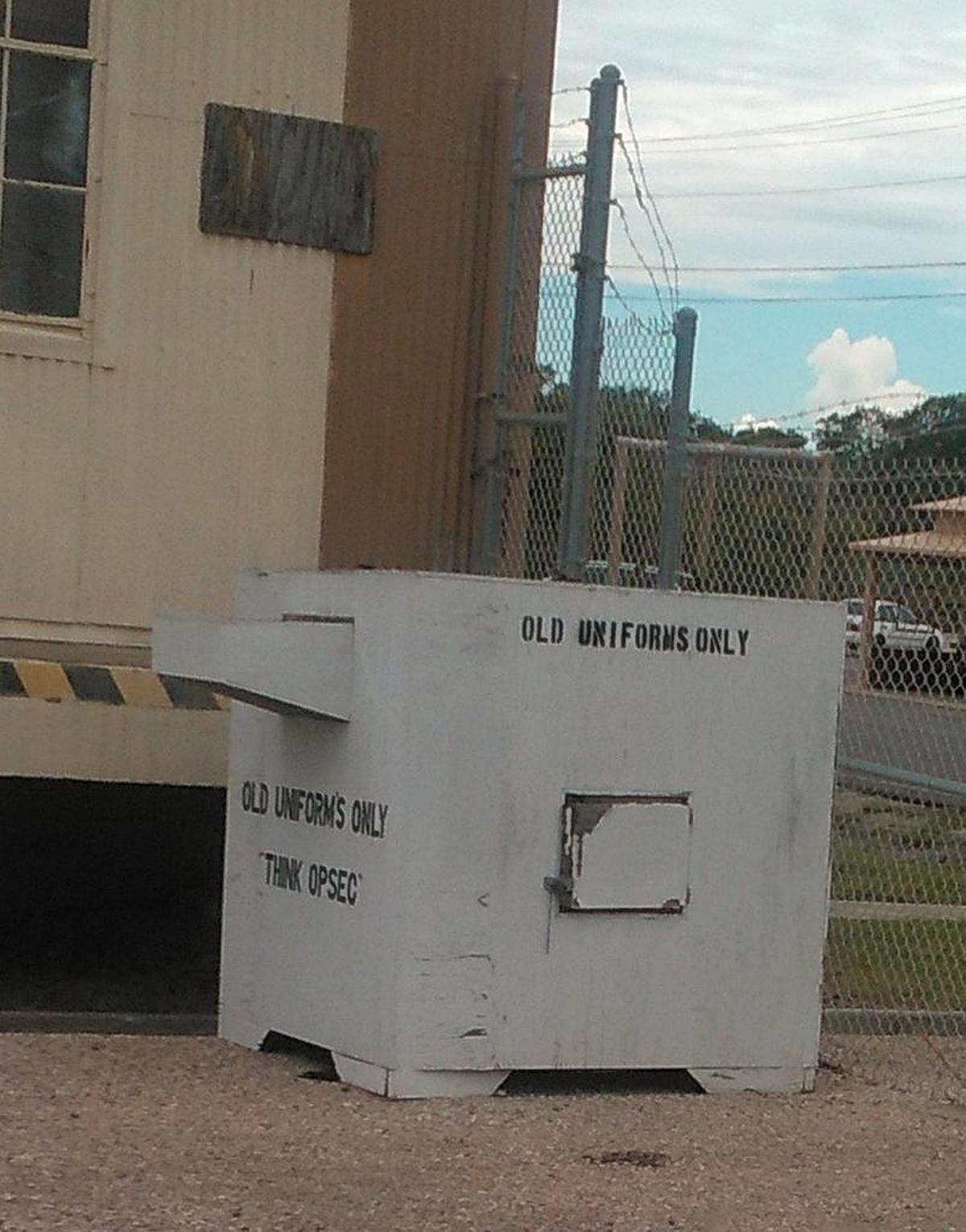 Navy police raided the house of a Guantánamo prison security chief after his wife fetched discarded uniforms from a dumpster for fabric in her arts and craft hobby.