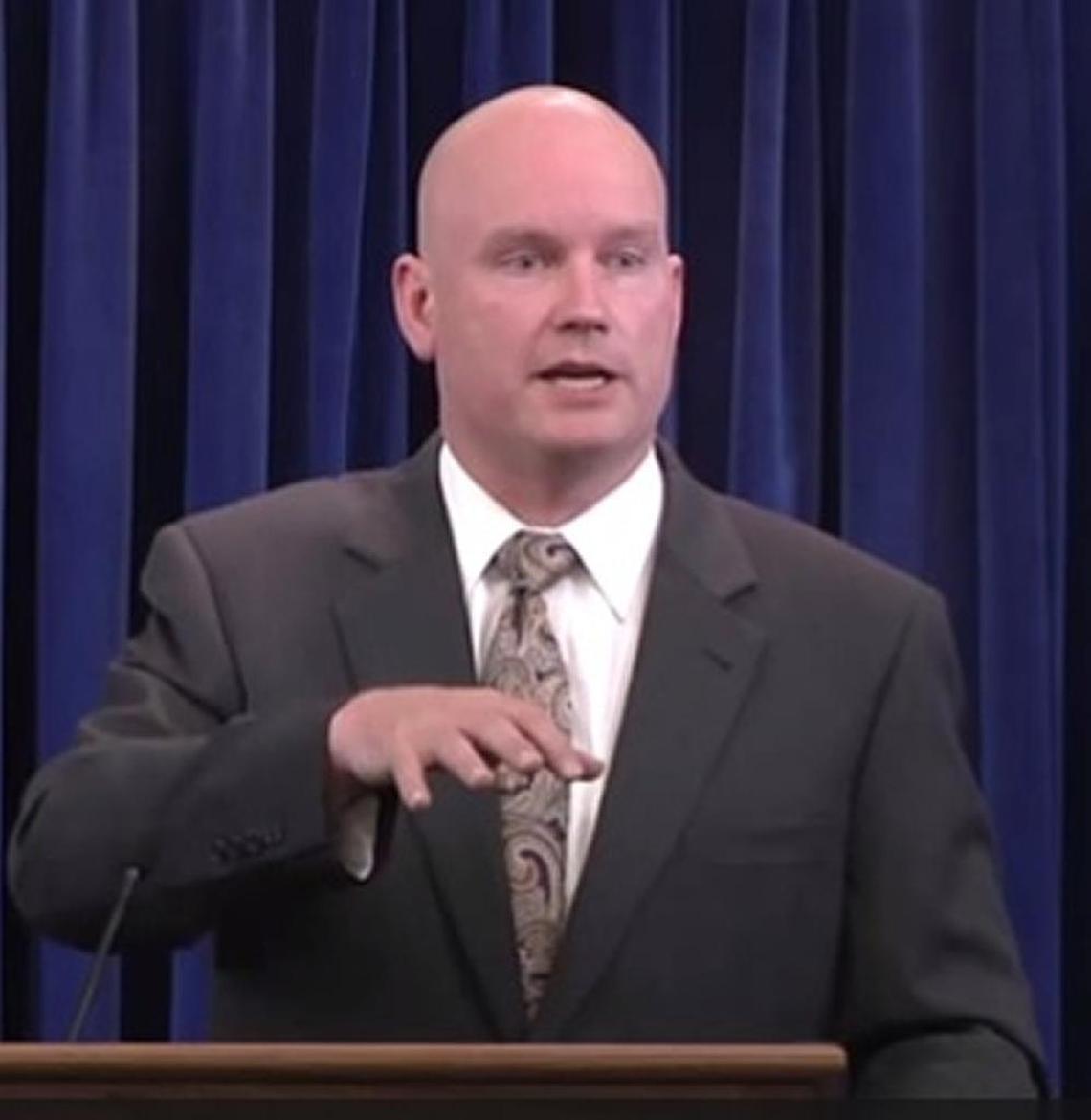 Defense Attorney Jay Connell, speaking to reporters at a Dec. 20, 2013 news conference at Camp Justice, the U.S. Navy base at Guantánamo Bay, Cuba, from a Pentagon video release.