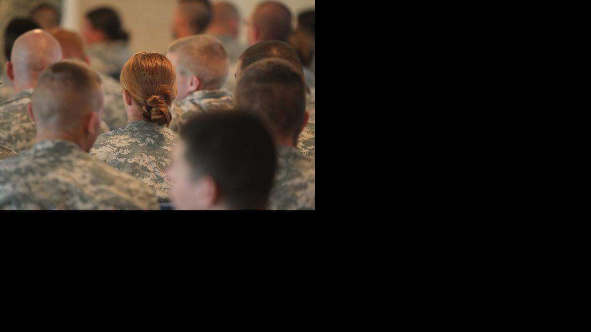 
Army guards, mostly men, but also a woman, attend an awards ceremony in the Detention Center Zone at the U.S. Navy base at Guantánamo Bay, Cuba, on Nov. 4, 2014, in this photo approved for release by the U.S. military.
