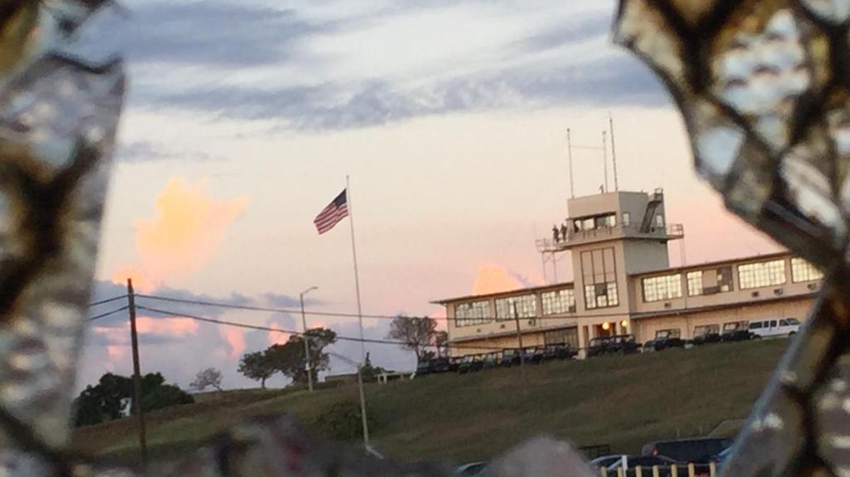 Dusk at Camp Justice Dec. 8, 2015 moments after the conclusion of a daylong pretrial hearing in the Sept. 11 case on the judge’s restraining order for the use of female guards in escort teams in a photo approved for release by the U.S. military.