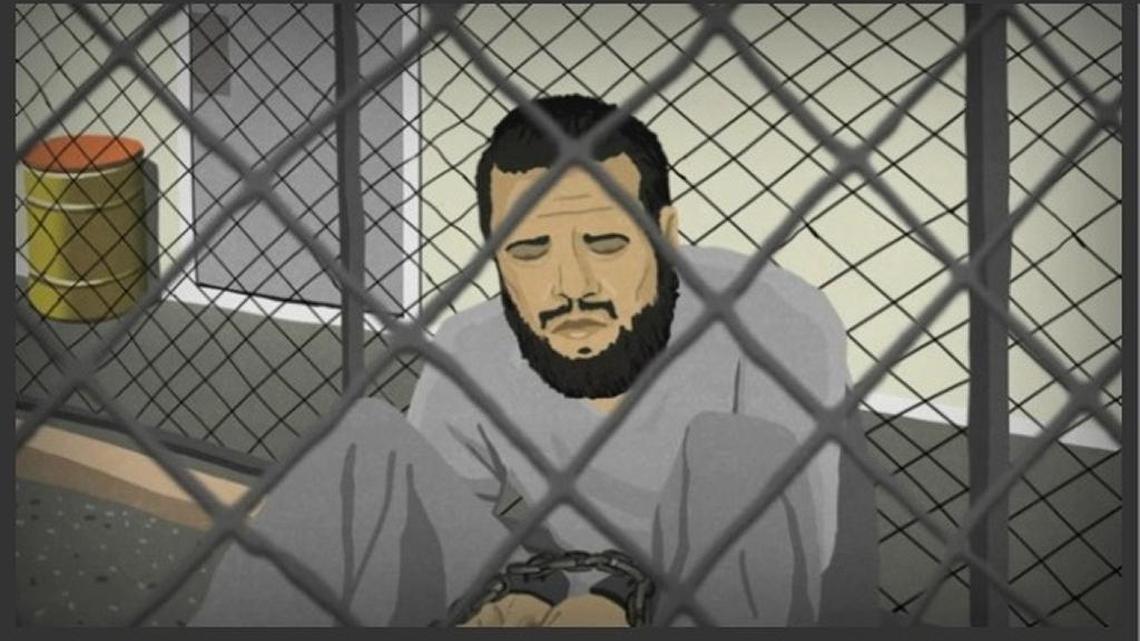
Younis Chekkouri was featured in a video animation of the hunger strike at the U.S. Navy base created by the Guardian newspaper in October 2013.
