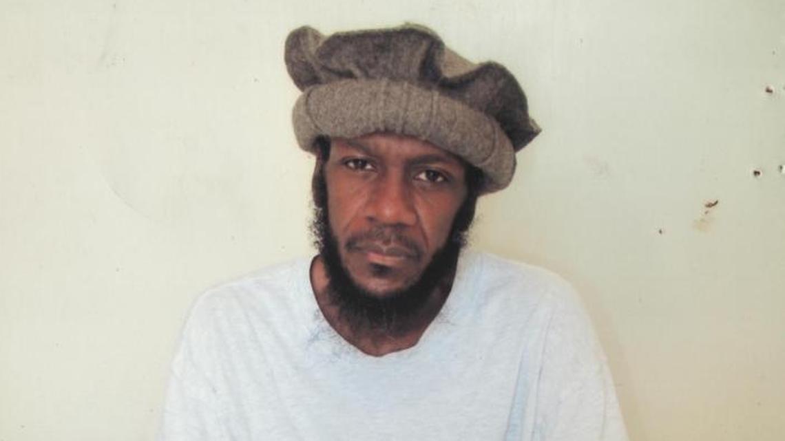 Mustafa al Hawsawi posing for the International Red Cross at Guantánamo in a photo that appeared on a Middle Eastern website.