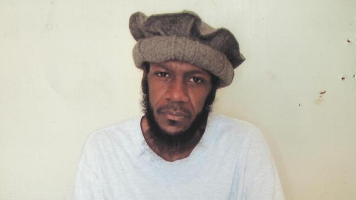 Mustafa al Hawsawi posing for the International Red Cross at Guantánamo in a photo that appeared on a Middle Eastern website.