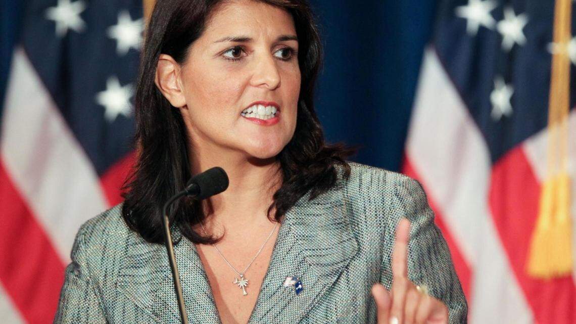 
Gov. Nikki Haley in this Aug. 13, 2011 file photo speaking in Charleston, S.C.
