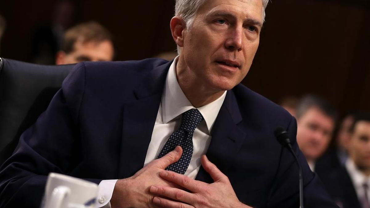 Judge Neil Gorsuch testifies during the third day of his Supreme Court confirmation hearing before the Senate Judiciary Committee in the Hart Senate Office Building on Capitol Hill, March 22, 2017 in Washington.