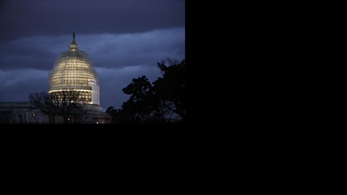 
The Capitol is seen at dusk in Washington on Monday, Dec. 1, 2014. 
