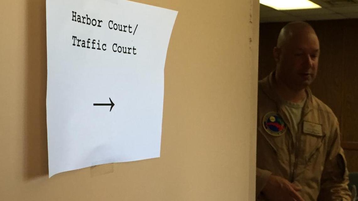 The door to the Thursday, July 14, 2016 session of traffic court.