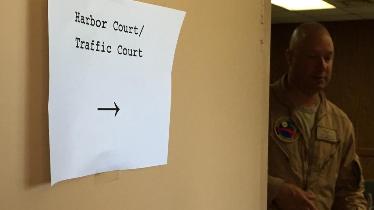 The door to the Thursday, July 14, 2016 session of traffic court.