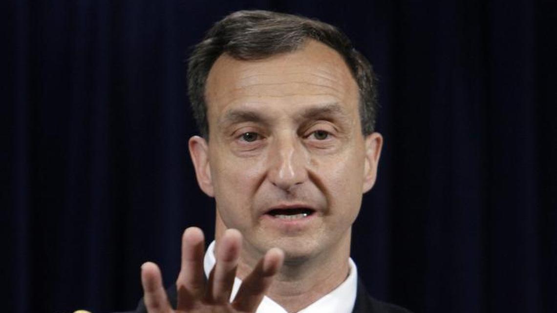 Brig. Gen. Mark Martins, the chief prosecutor for war crimes, at a May 6, 2012 news conference at Camp Justice, the U.S. Navy base at Guantánamo Bay, Cuba.
