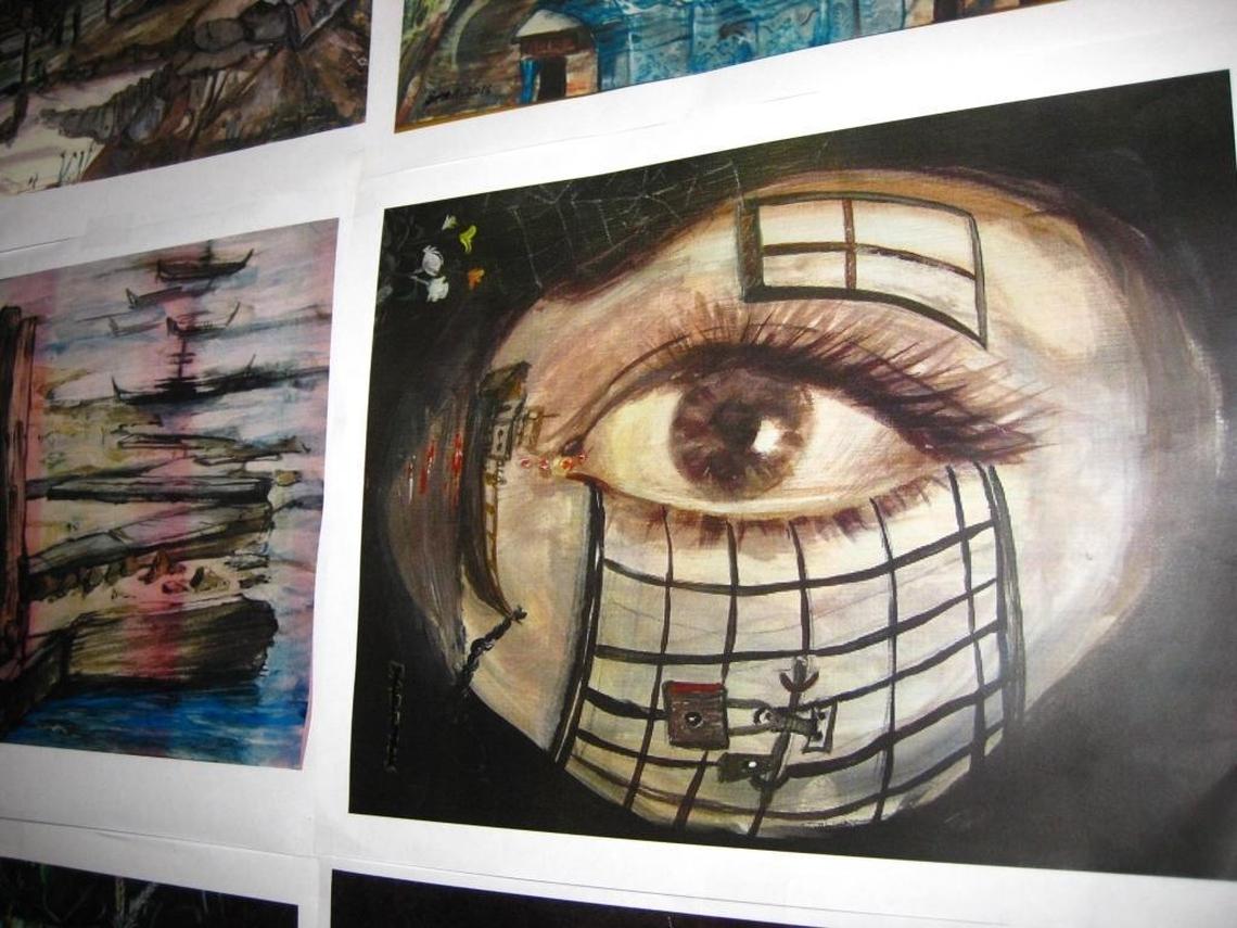 Guantánamo prison had this painting by Pakistani ‘forever prisoner’ Mohammed Ahmed Rabbani in the wall on Saturday, Dec. 10, 2016, as part of its display of art projects done by captives. The photo was approved for release by the U.S. military at the U.S. Navy base in southeast Cuba.