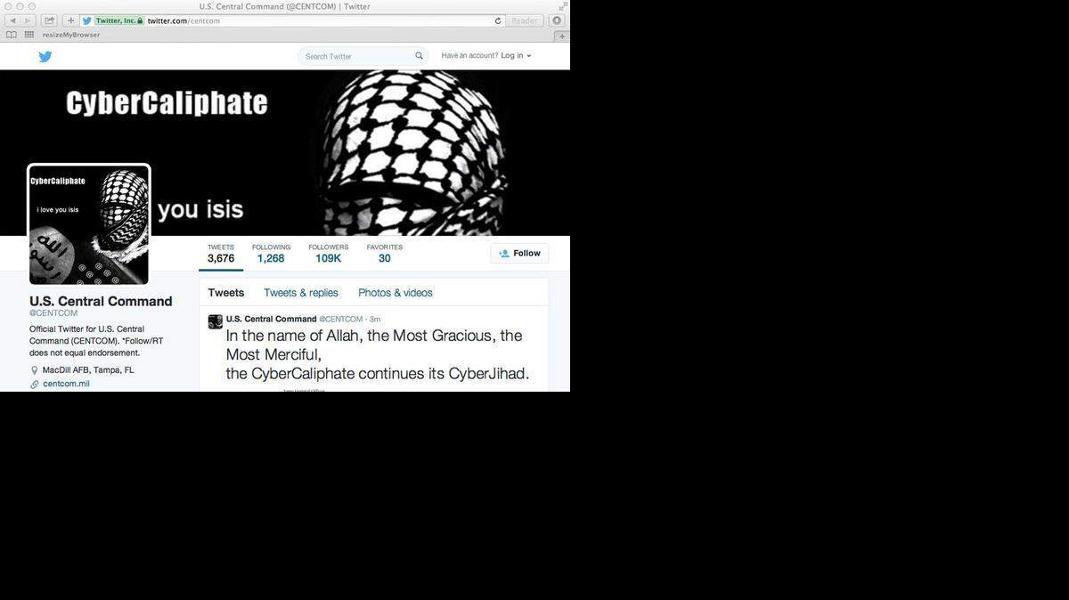 
Hackers claiming to be affiliated with Islamic State militants apparently have hacked into the Twitter account for U.S. Central Command.
