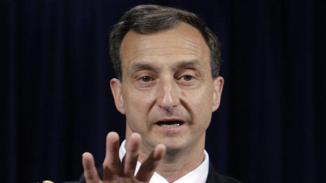 Brig. Gen. Mark Martins, the chief prosecutor for war crimes, at a May 6, 2012 news conference at Camp Justice, the U.S. Navy base at Guantánamo Bay, Cuba.