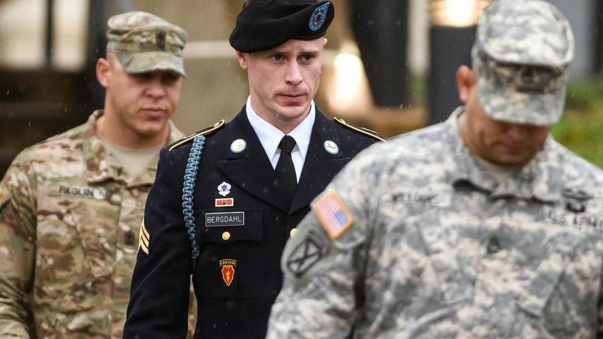 U.S. Army Sgt. Robert Bergdahl leaves the courthouse on Dec. 22 after his arraignment hearing at Fort Bragg.