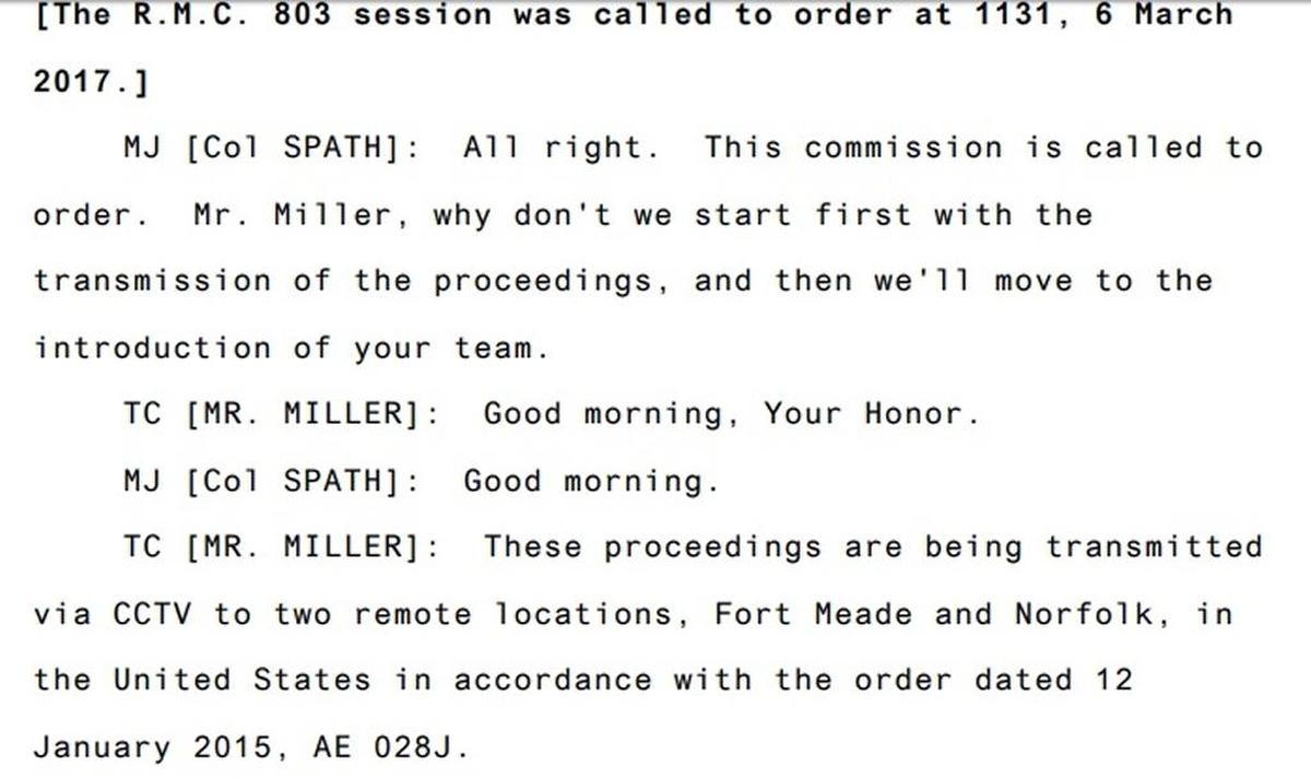 From the transcript of an earlier USS Cole hearing.