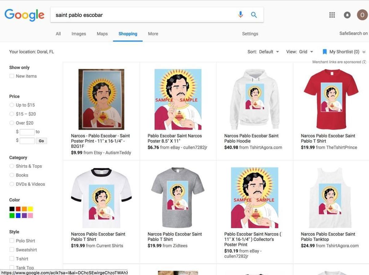Among the most controversial articles sold on the internet are shirts, pictures and more with an image of “Saint Pablo,” which replaces the traditional image of the Sacred Heart of Jesus.
