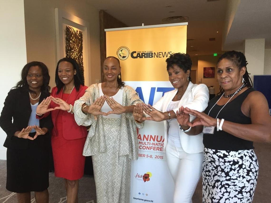 Susan L. Taylor (center in beige) was among a group who traveled to Haiti in November 2015 for the 20th Annual Caribbean Multi-National Business Conference at the Marriott Hotel in Port-au-Prince.