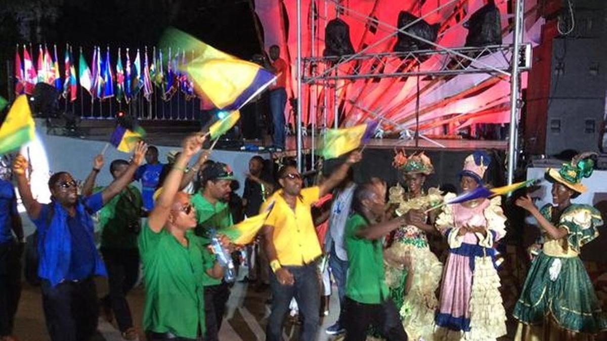 
St. Vincent and the Grenadines at CARIFESTA XII opening ceremony in Port-au-Prince, Haiti.
