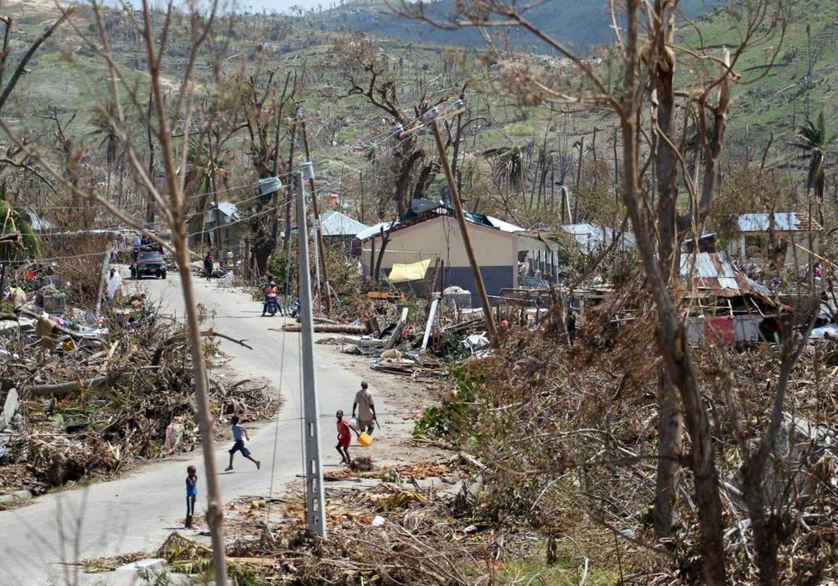 The seaside resort town of Port Salut, Haiti was destroyed by Hurricane Matthew in October, 2016.